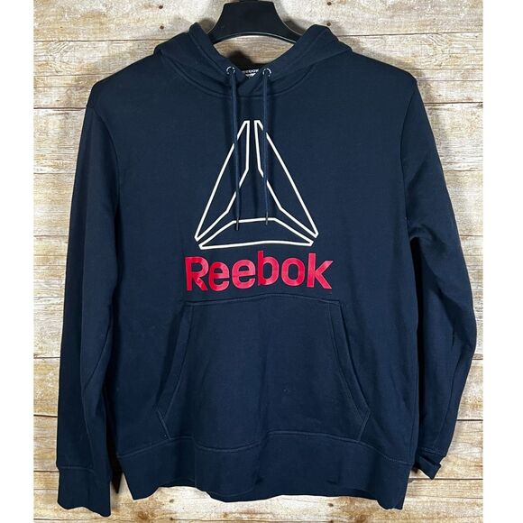 REEBOK CLASSIC FIT RED, WHITE, AND BLUE LOGO HOODIE  UNISEX SIZE MEDIUM - Picture 1 of 3